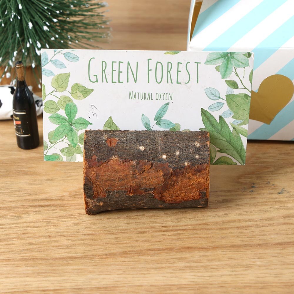 Wood Pile Name Place Card Log Photo Clip Holders Bark Memo Stump Shape Menu Number Stand Wedding Party Table Crafts Retro Decor: A