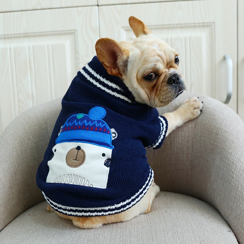 Vêtements de chien de noël bouledogue français chandail de chien de compagnie gros carlin vêtements pour animaux de compagnie pour les grands chiens moyens manteau hiver vêtements pour animaux de compagnie