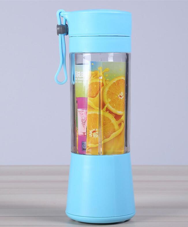 380ml USB Rechargeable Juicer Cup Juice Citrus Blender Lemon vegetables fruit Milkshake Smoothie Squeezers Reamers Bottle: Blue
