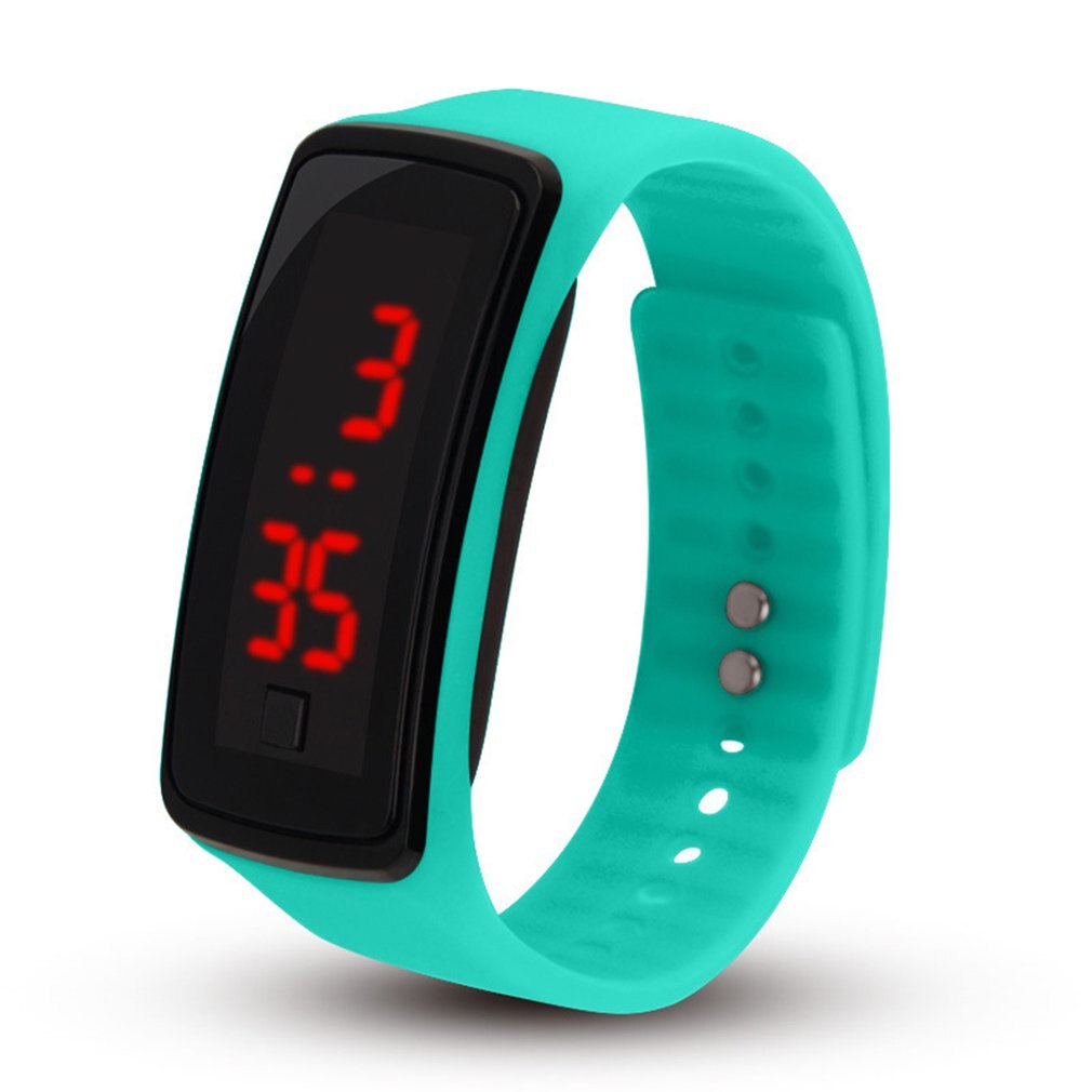 Sport LED Men Women Watches Candy Color Silicone Rubber Touchscreen Digital Watches Waterproof Bracelet Kids Wrist Watch: mint green