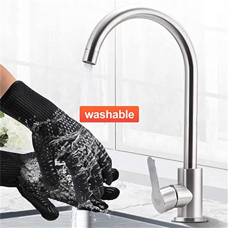 2 stks BBQ Handschoenen Hoge Temperatuur Weerstand Grill Koken Oven Mitt Brandwerende Barbecue Warmte-isolatie Magnetron Siliconen Handschoen