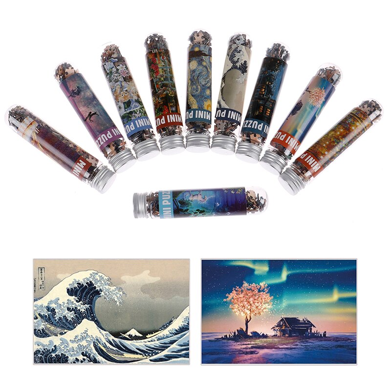 10 Soorten 150Pcs Mini Reageerbuis Puzzel Landschap Oude Meester Ruimte Sterren Olieverf Jigsaw Educatief Speelgoed Voor Volwassenen kids