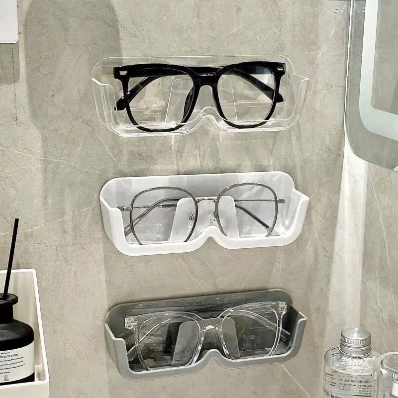 Eyeglasses Holder Stand, Sunglasses Storage Organizer, Wall Mounted Glasses Display Case with Adhesive Sticker for Home Office