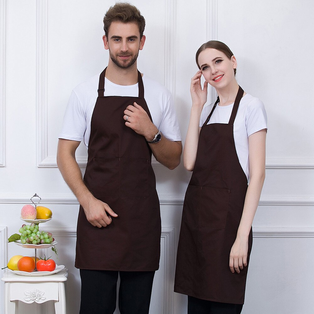 6 Color Food Service Chef Workwear Adjustable Halter Neck BBQ Apron Restaurant Bakery Hotel Waiter Cook Work Uniform