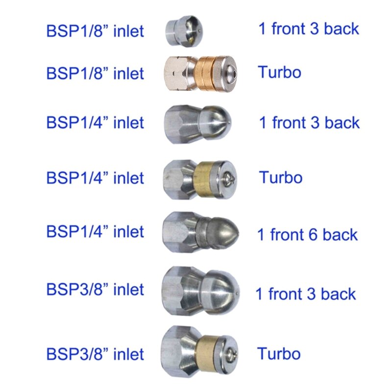 High Pressure Washer Pipe Spray Nozzle, Spray Nozzle, Nose Pressure, Drain Pipe,1 / 8 1/4 3 / 8 BSP Female Thread