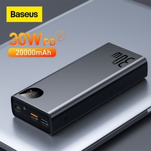 Baseus 30W Metalen Power Bank 20000Mah Draagbare Oplader Pd Snelle Opladen Powerbank Externe Batterij Oplader Voor Iphone 13 pro Max