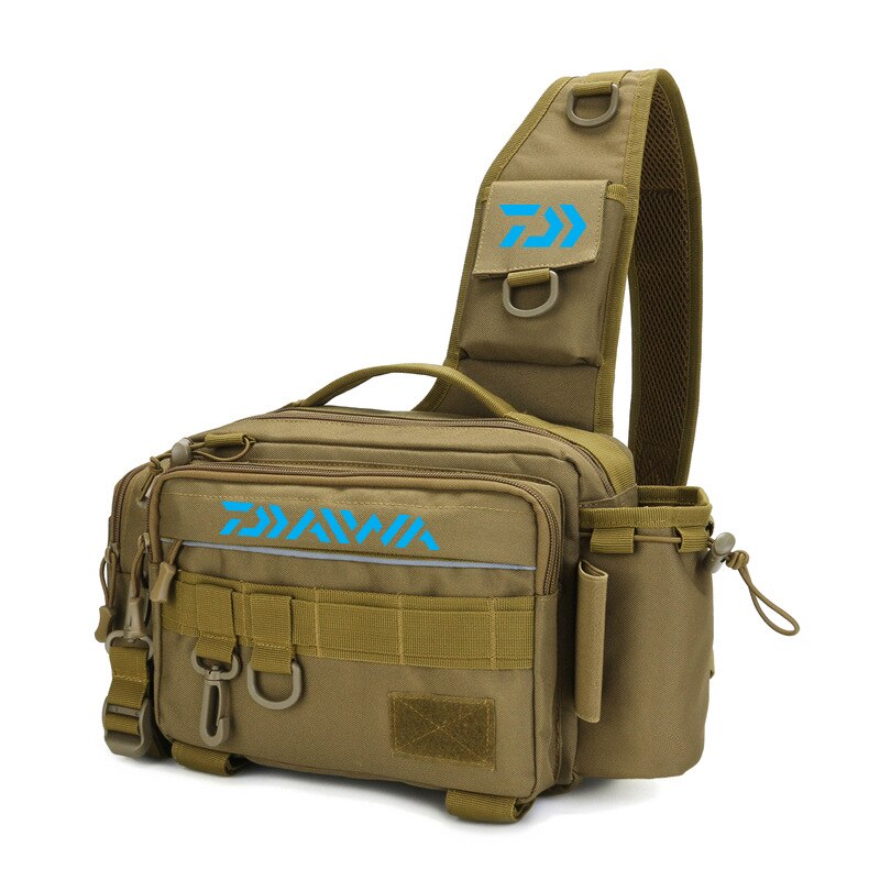 Daiwa Multifunctional Fishing Tackle Bags Single Shoulder Crossbody Bag Waist Pack Fish Lures Gear Utility Storage Fishing Bag: 802