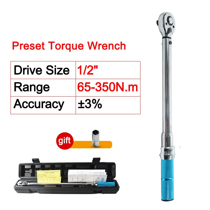 Preset Torque Wrench chrome Hand Spanner Ratchet Wrench small range changeable head 1/2"110Nm 150N.m 210N.m 350N.m 400N.m 450N.m: 65-350Nm