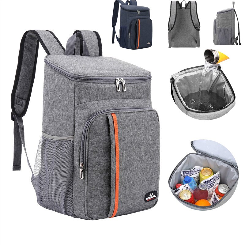 Mochila térmica grande de 18L para el almuerzo, bolsa aislante fresca y cálida para Picnic, bolso de hombro al aire libre para almacenamiento, termo de viaje para exteriores, novedad