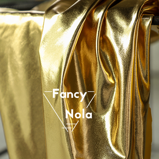 Golden Mirror Coating fabric 145cm Width TPU Artificial Leather Bright Gold Soft Metallic Cloth CG072: Default Title