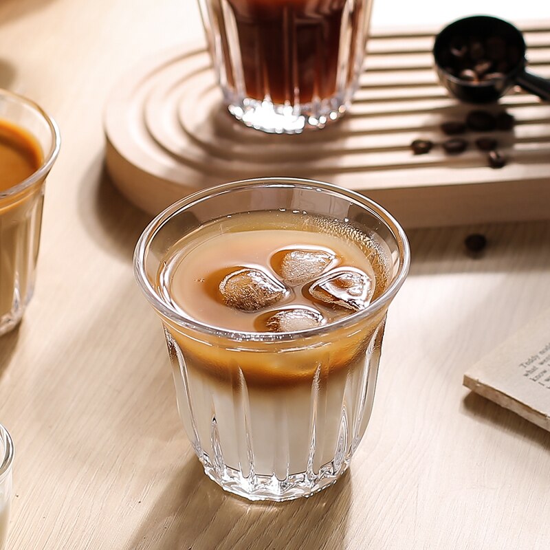 JINYOUJIA-taza de vidrio templado para Espresso, recipiente transparente hecho a mano, resistente al calor, para bebidas de té, café, Espresso