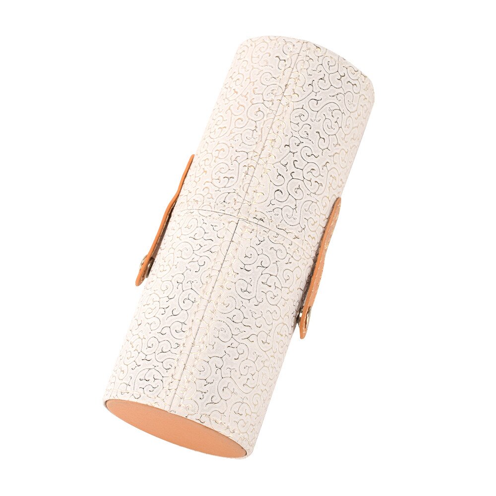 Makeup børster holder organizer case børste pu læder penholder opbevaring kosmetik taske make up værktøjer: Hvid