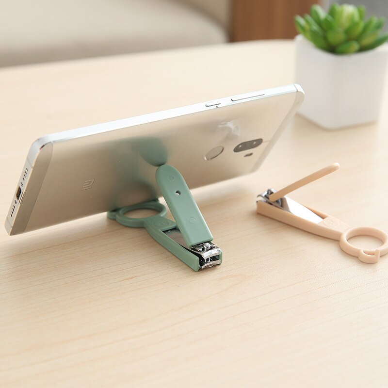 1pc Multifunctional Cute Nail Clipper Phone Holder Dead Skin Scissor Nipper Clipper Nail Cuticle Scissors Tools