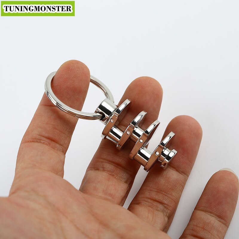 Llavero giratorio en 3D con forma de cigüeñal, llavero de juguete, modelo de Metal, piezas de coche y camión, TUNINGMONSTER