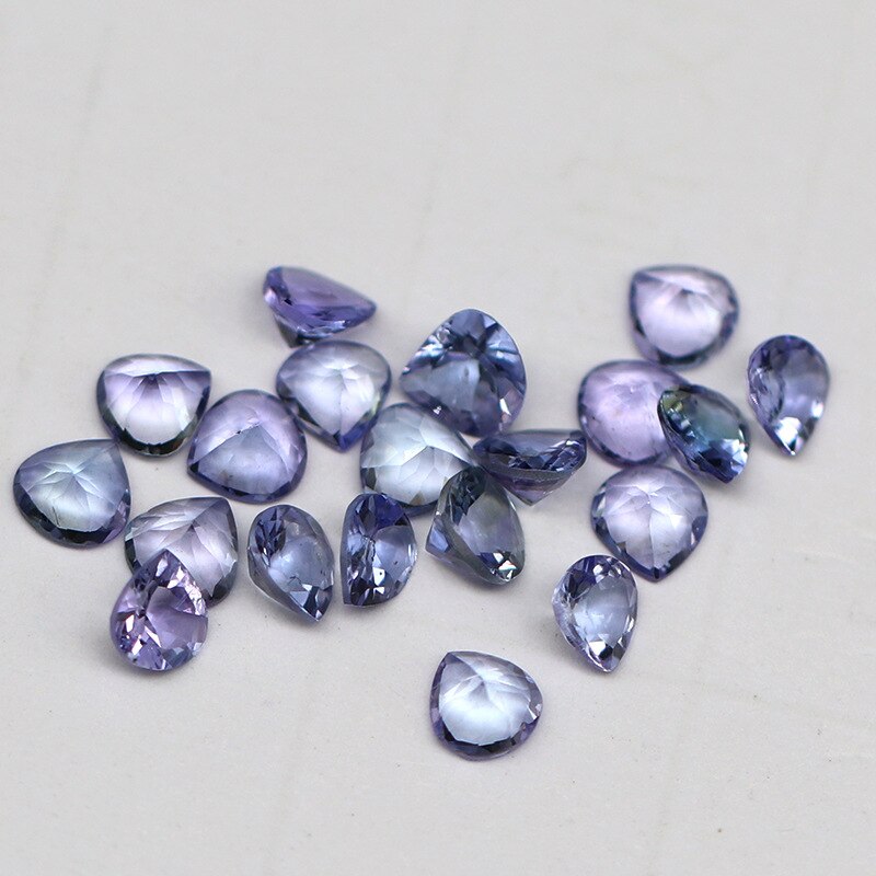 Shipei 1 Pcs 4*4 Mm Liefde Hart Natuurlijke Blauw Paars Tanzanite Losse Edelsteen Diy Decoratie Sieraden Accessoires