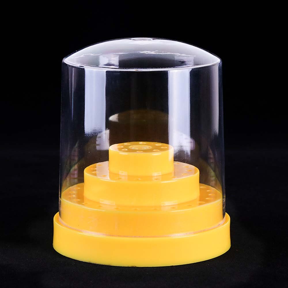 48 Holes Acrylic Nail Drill Bit Storage Box Manicure Cutters Stand Display Holder Nail Drill Container Case Nail Art Tools SA734: Yellow