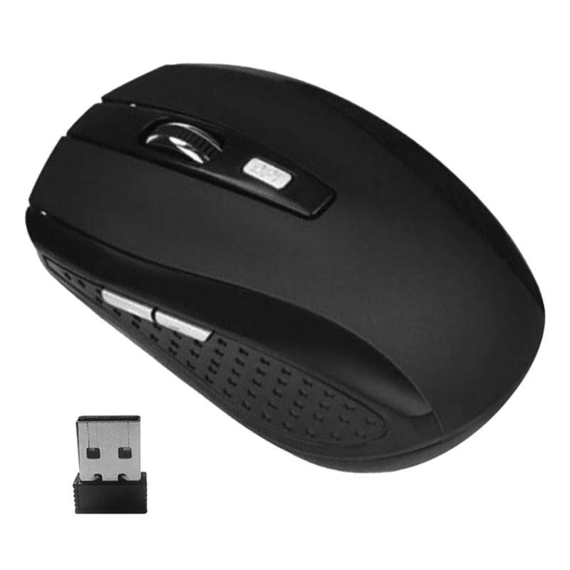 2.4G Draadloze Muis 6 Knoppen 2000DPI Duurzaam Optische Computer Muis Ergonomische Muizen Voor Laptop Universele Computer Randapparatuur: Black