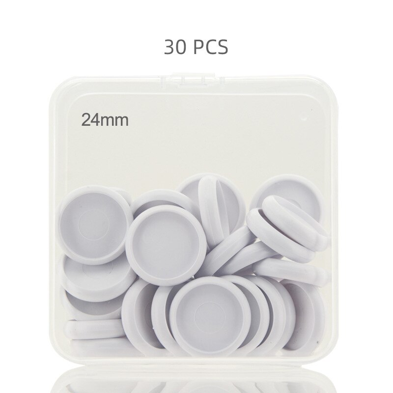 Fromthenon 30/50 st färgglada pärmar ringar svamp hål lös blad planerare ring bindning tillbehör anteckningsbok plast skivspänne: 24mm 30pc vit