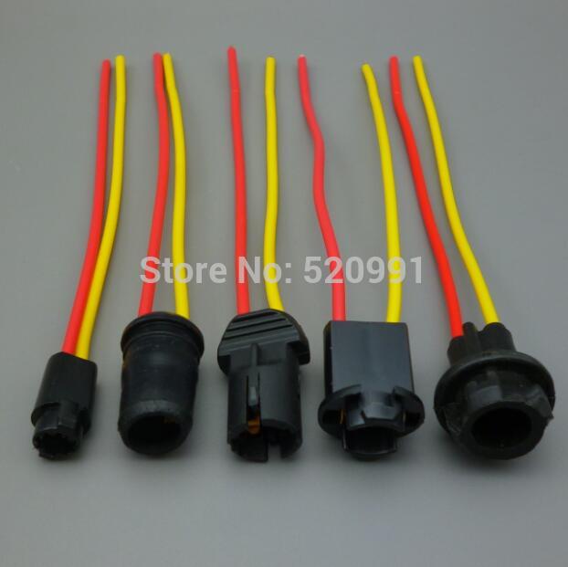 Shhworldsea 2 stk  t10 w5w t5 blød pære holder adaptere kabel led pære stik sokkel kile base pære stik