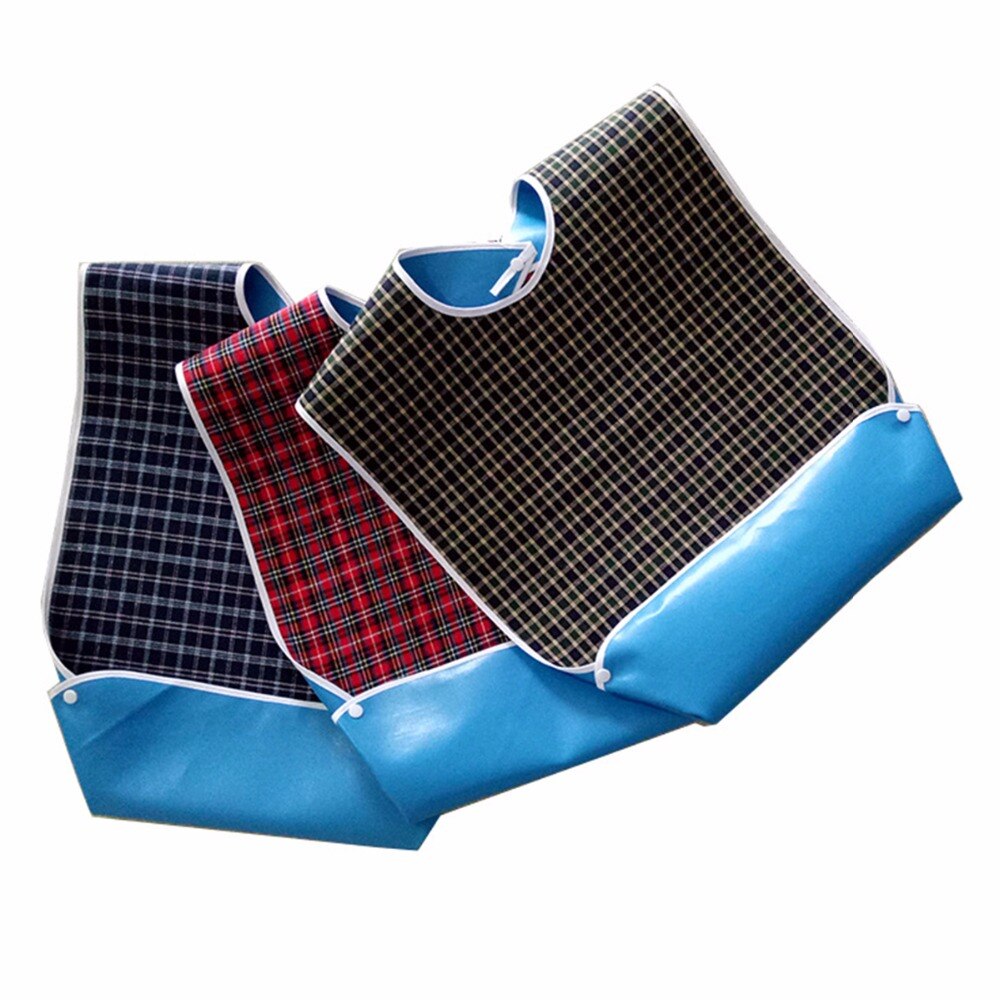 3 stks/set Waterdichte Plaid Kruimelvanger Volwassen Bib Schort Herbruikbare Kleding Protector Voorkomen Olie Sap Spill Oudere Handicap Dragen