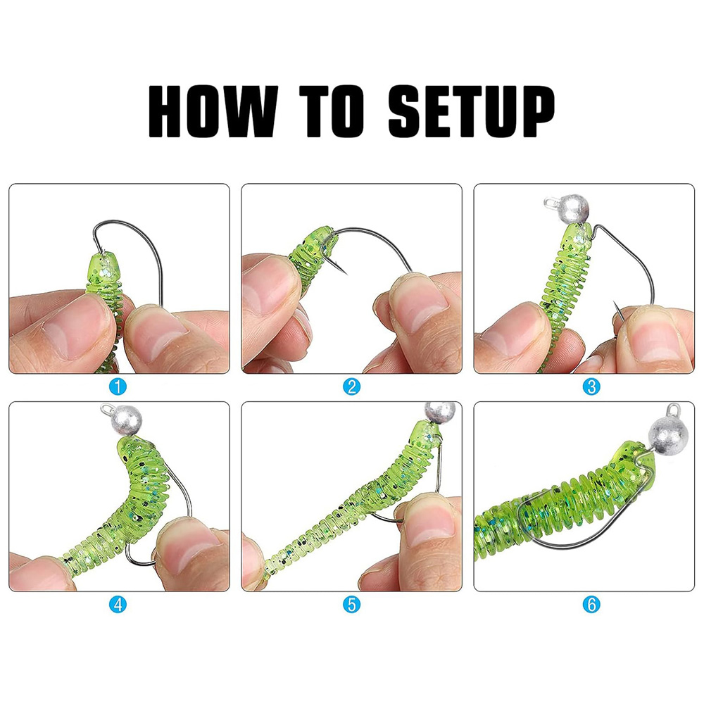 10 Pz/scatola Manovella Jig Testa Ganci Rockfish per Verme Morbido Richiamo Bass Pesce Pesca per la Pesca Buoni Merci 3.5-10g Luccio Trota Accessori