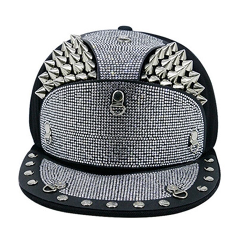Siloqin Mannen Vrouwen Hip Hop Caps Novelty Diamanten Ingelegde Hoofdtooi Decoratie Platte Rand Hoed Trend Liefhebbers Baseball hoeden