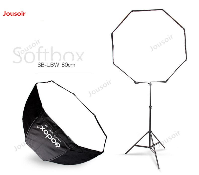 Godox fotostudie 80cm 31.5in bærbar ottekant flash speedlight speedlite paraply softbox reflektor +2m stativ  t03 cd05 lb1