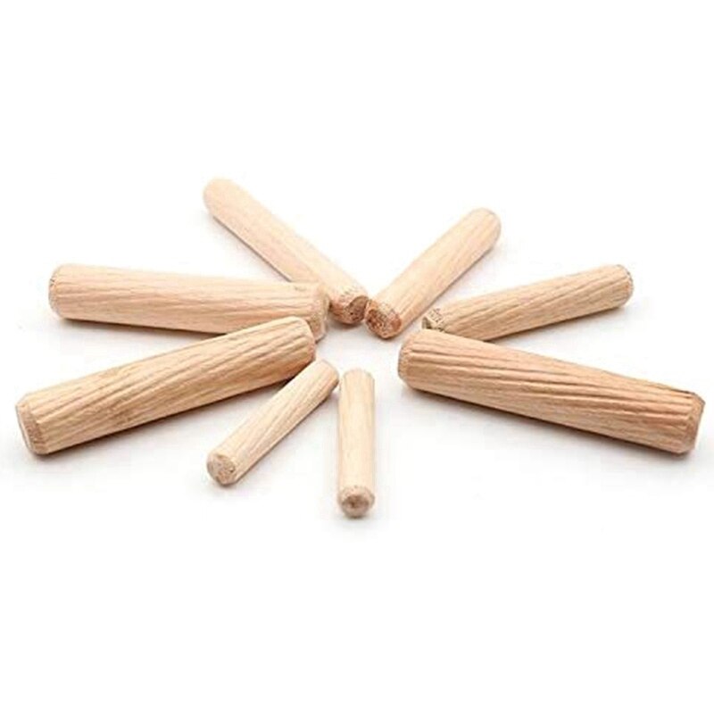 100 stuks ronde naalden van eucalyptushout voor meubelbevestiging, 12.7 x 50mm houten staaf voor meubelinstallatie