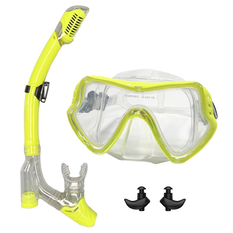 QYQ Tauchmaske, professionelle Schnorchel-Tauchmaske und Schnorchelbrille, Brille, Tauchen, Schwimmen, leichtes Atemschlauch-einstellen, Schnorchelmaske: Schwarz
