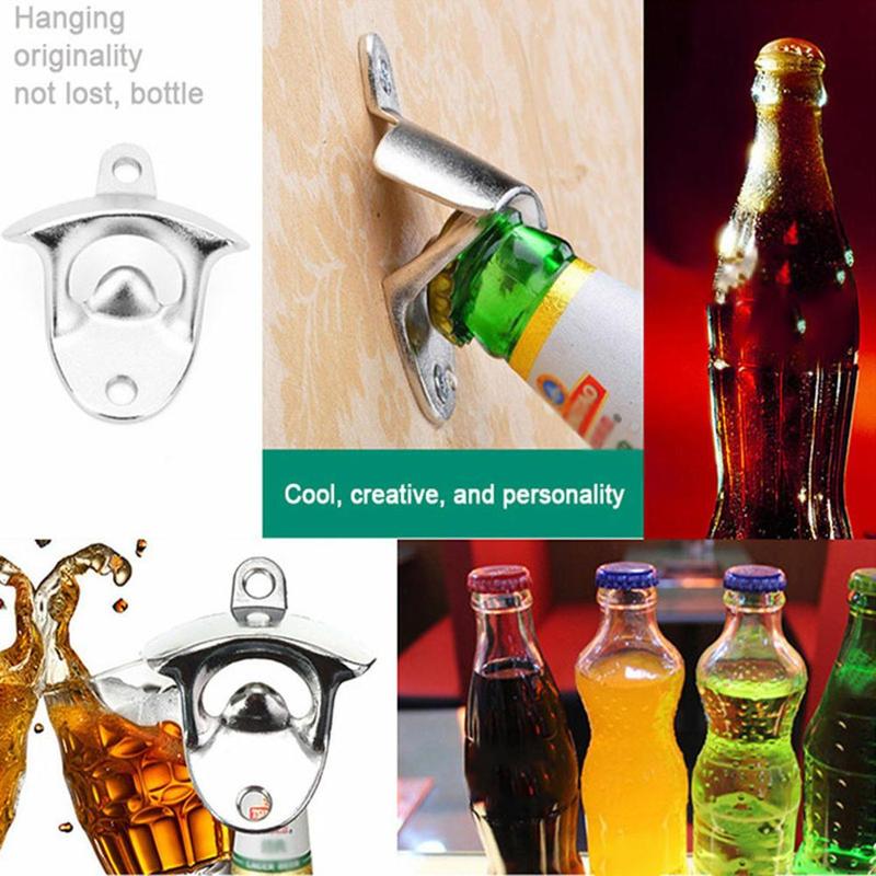 Abridor de botella de herramientas de cocina, abridor de cerveza de Soda abierto de montaje en pared de bronce, abridor de vino, cocina, botella de vidrio de , barras de tapa W9L7
