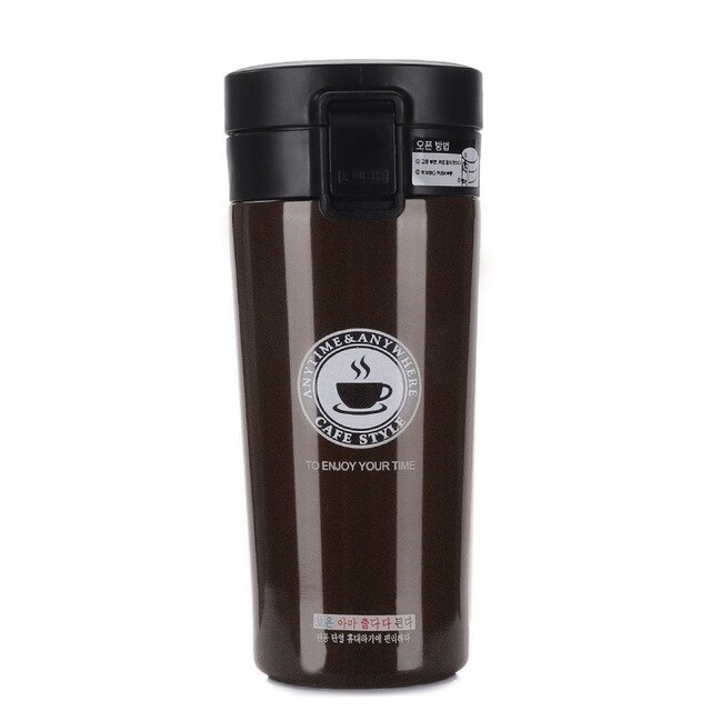 380ml Steel Vacuum Flasks Insulation cup Thermo Double Wall Stainless Travel mug thermoses portable drinkware coffee tea: Brown
