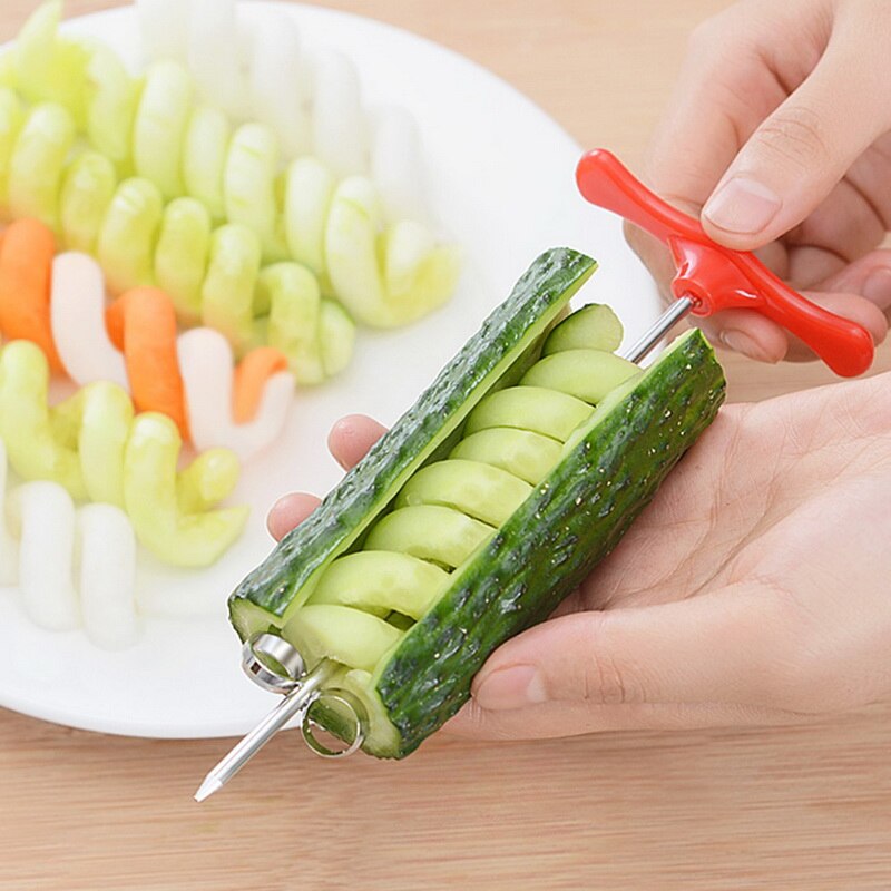 Vegetable Knife Carving Tool Slicer For Potato Carrot Cucumber Saladstainless Steel Chopper Screw Slicer Cutter