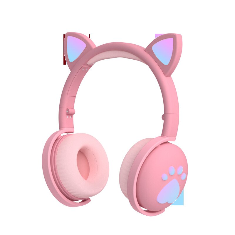 Leuke Kat Klauw Bluetooth Headset Macarons Kat Oren Bluetooth Headset Bilaterale Stereo Headset Live Voice Call