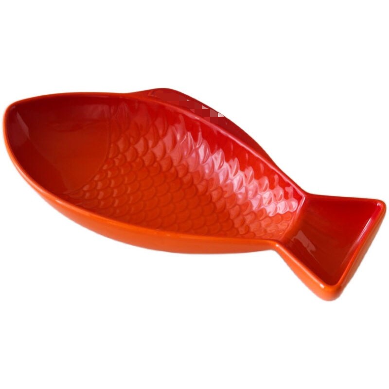 Haute température en céramique dégradé bleu/Orange rose 12 pouces assiette de poisson/plat/vaisselle de