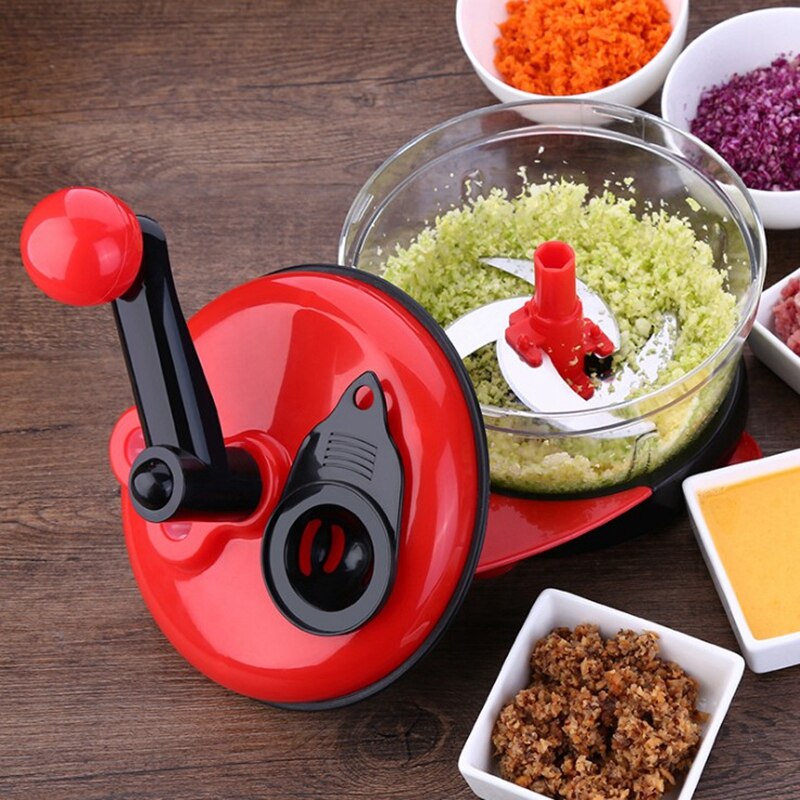 Multifunctionele Keukengadget - Handmatige Vleesmolen, Deegvuller Mixer, Eischeider - Rood PP, Polyester, Roestvrij Staal