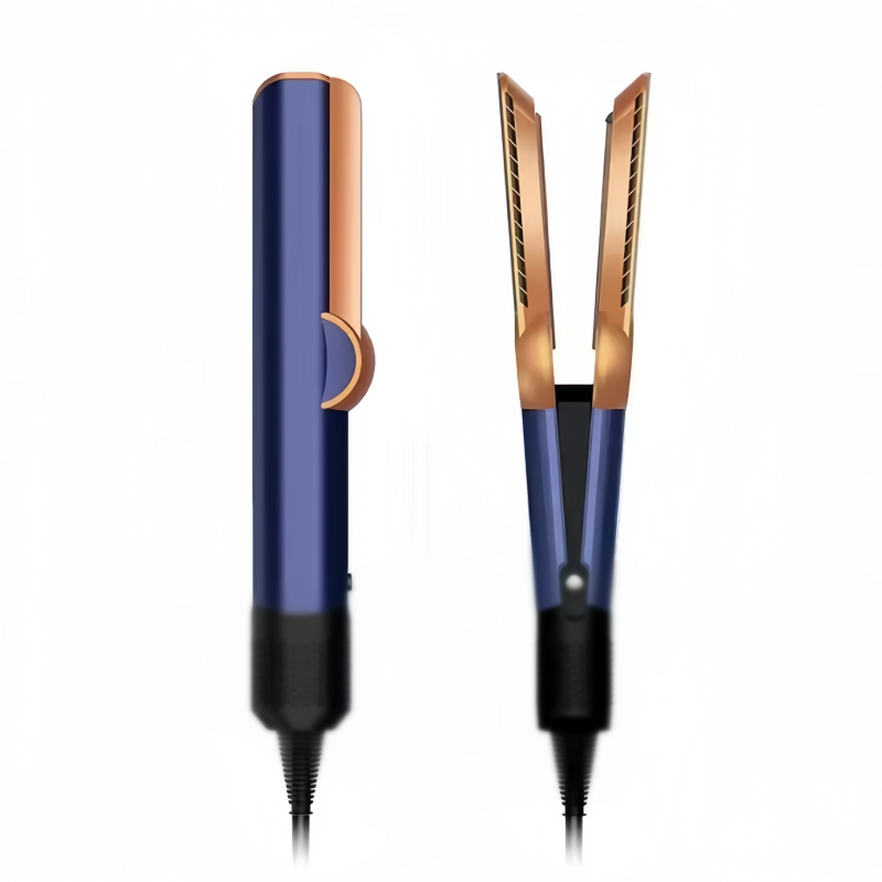 Professioneller 2-in-1-Haarglätter und Trockner mit negativen Ionen, Stylingkamm für sterben Haarpflege, alle-in-eins-Glättungs- und Trocknungswerkzeug: Gelb