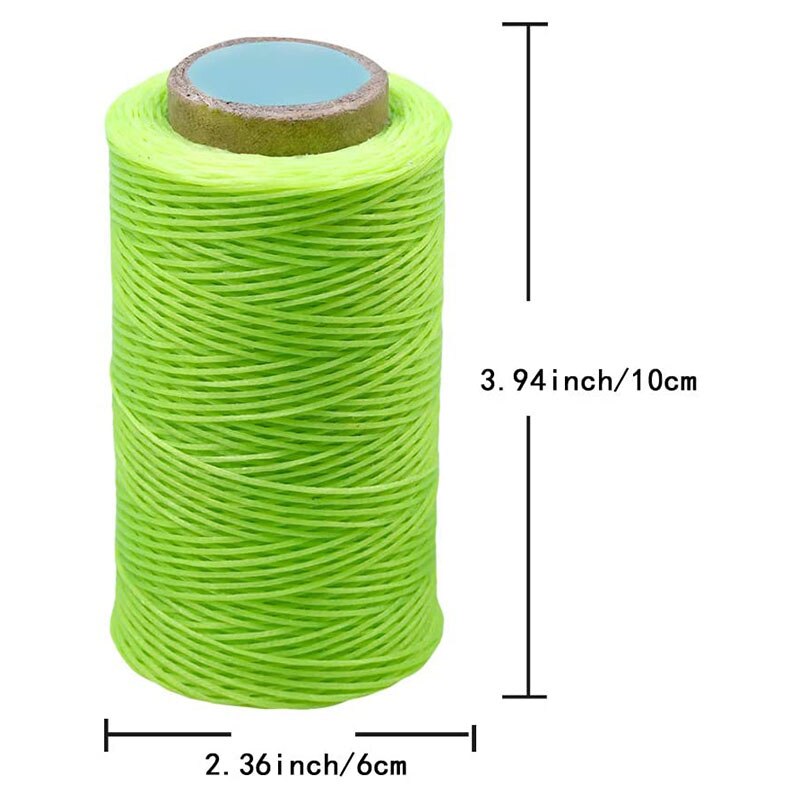 KAOBUY-hilo encerado para costura de cuero, 284 yardas, práctico hilo de costura largo para artesanía de cuero DIY, reparación de zapatos (verde lima)