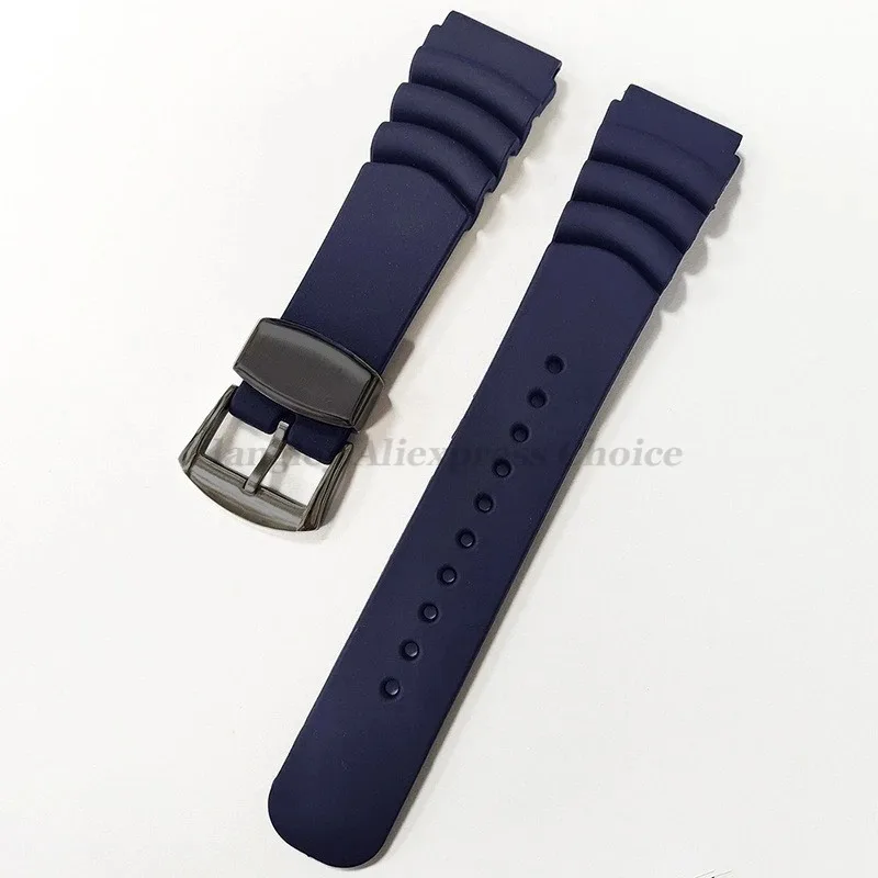 Bracelet de montre en Silicone pour SEIKO SKX007 009 plongée 007 pour résine en conserve d'ormeau 20mm 22mm bracelet de montre anneau fermoir boucle ardillon ceinture: BEIGE / 14mm
