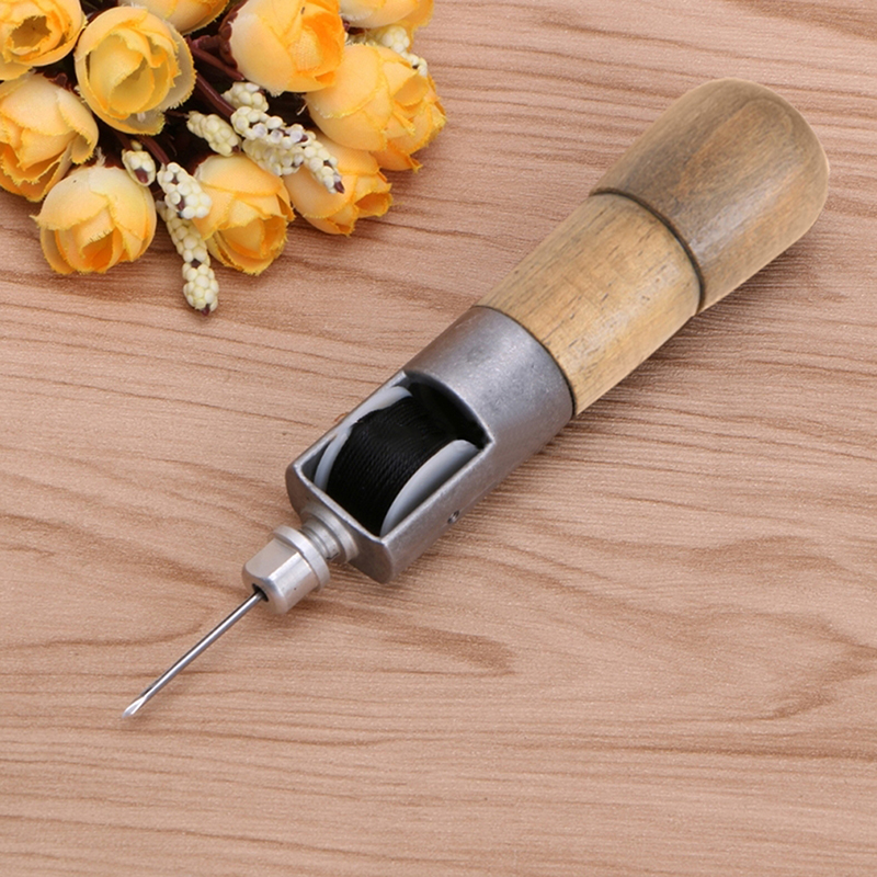4PCS/Set Lock Stitching Sewing Awl Leather Hand Stitcher Thread Needles Kit For Fabric Craft Stitch Leather Fabric Repair Tools