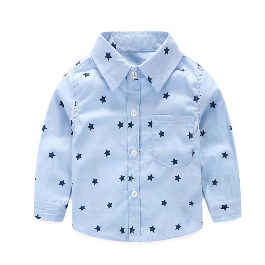 Baby jongens kleding baby katoen lange mouwen lente herfst shirt childred kleding baby jassen jongens blouses baby shirt 0-2 Y: blue / 12m