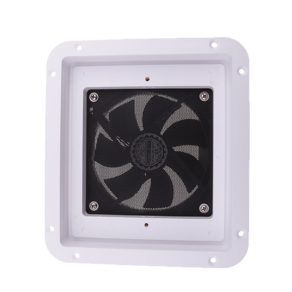 Universal RV Trailer Vent, Side Air Vent with Cool Ventilation Air Fan (White)