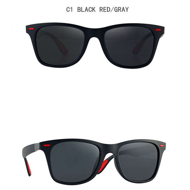 Mode Vierkante Dames Polariserende Zonnebril UV400 Heren Bril Classic Retro Brand Rijden Zonnebril: C1