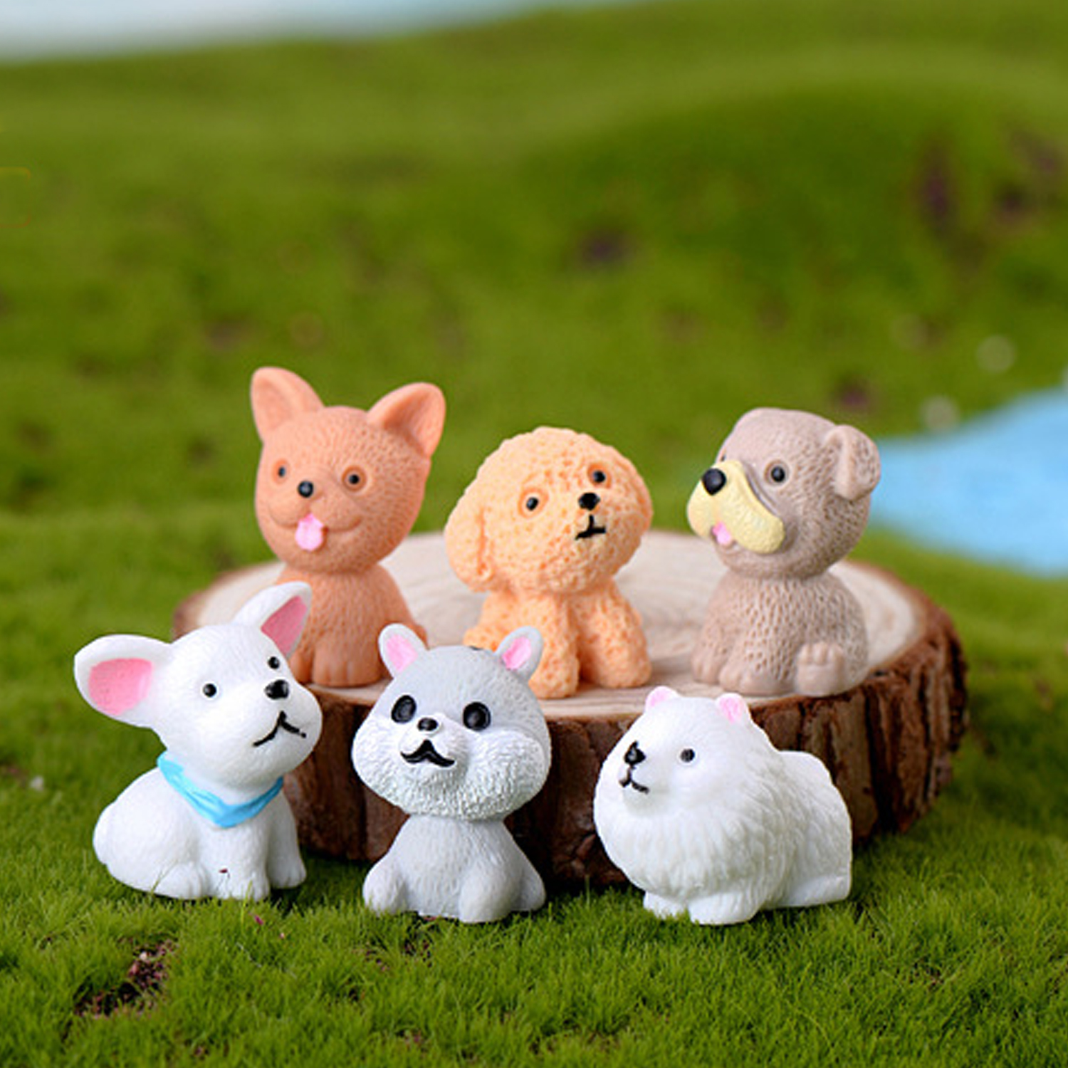 12 Stuks Leuke Cartoon Hars Hond Model Speelgoed Voor Miniatuur Fairy Tuin Micro Landschap Decoraties Ornamenten