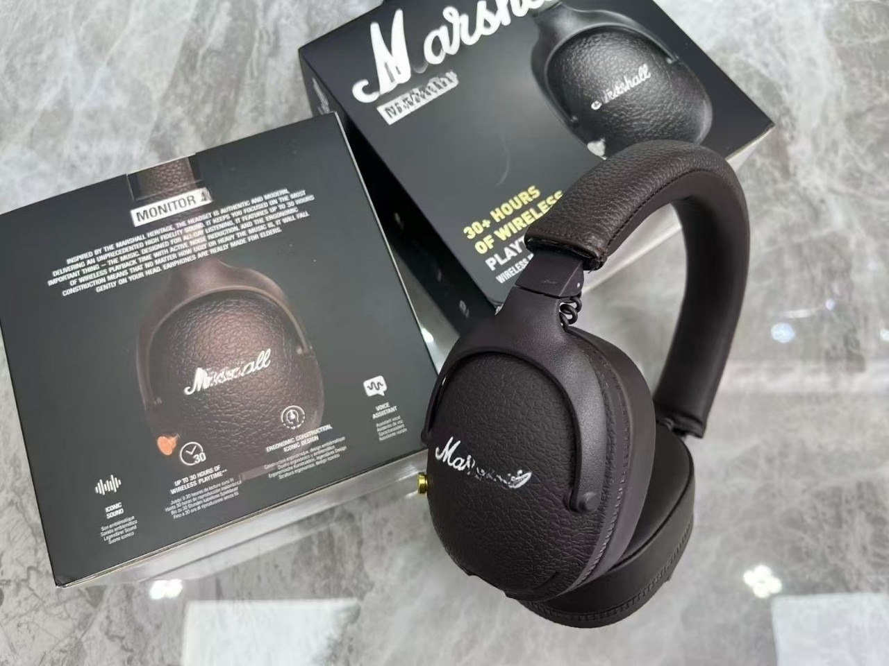 Geschikt voor Marshall MONITOR2-generatie op het hoofd gemonteerde bedrade draadloze Bluetooth-oortelefoons met zware bas Marshall: Bruin