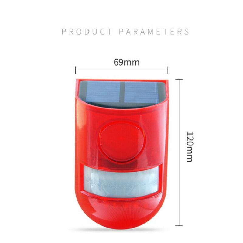 Solar Red 6 LED Alarm Warning Security Traffic Flashing Light Sensor Garden Lamp