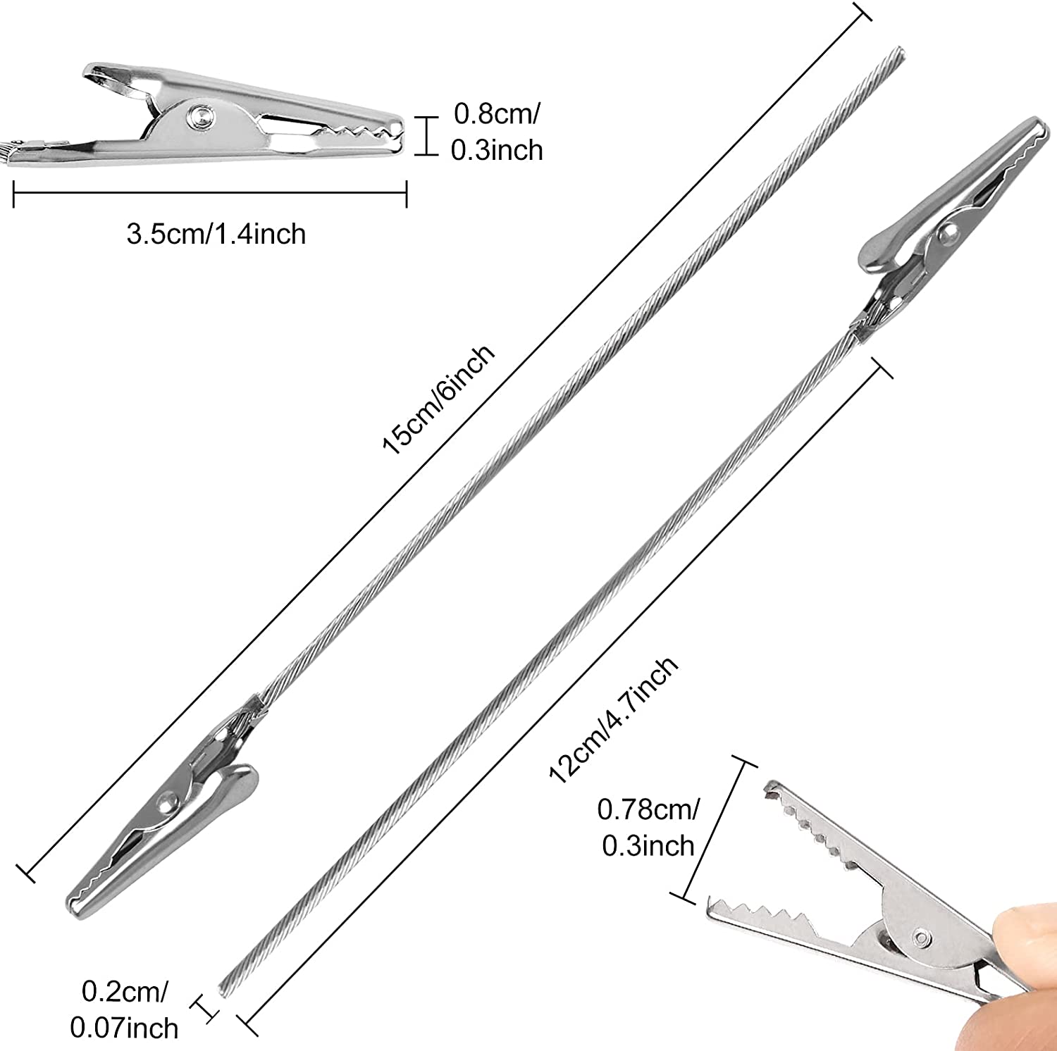 40 PCS Metal Wire Alligator Clips, Long-Tailed Alligator Clamp Photo Clip Holder, for Crafts, DIY Card, Photo, Memo, Clip Holder