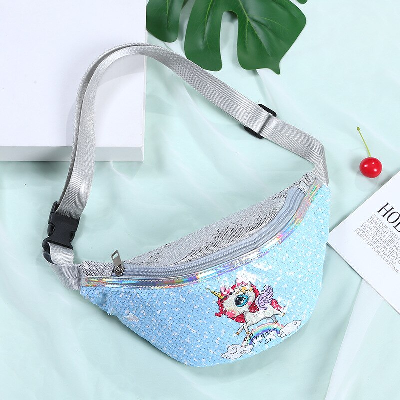 Pailletten Taille Verpakking Meisjes Schouder Riem Bag Kids Fanny Borst Zak Cartoon Meisjes Riem Mermaid Sport Portemonnee: 11