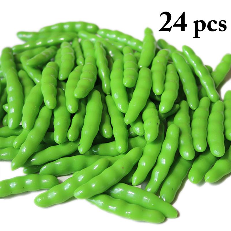 24PCS Artificial Vegetable Realistic Green Bean Simulated Vegetable Photo Prop