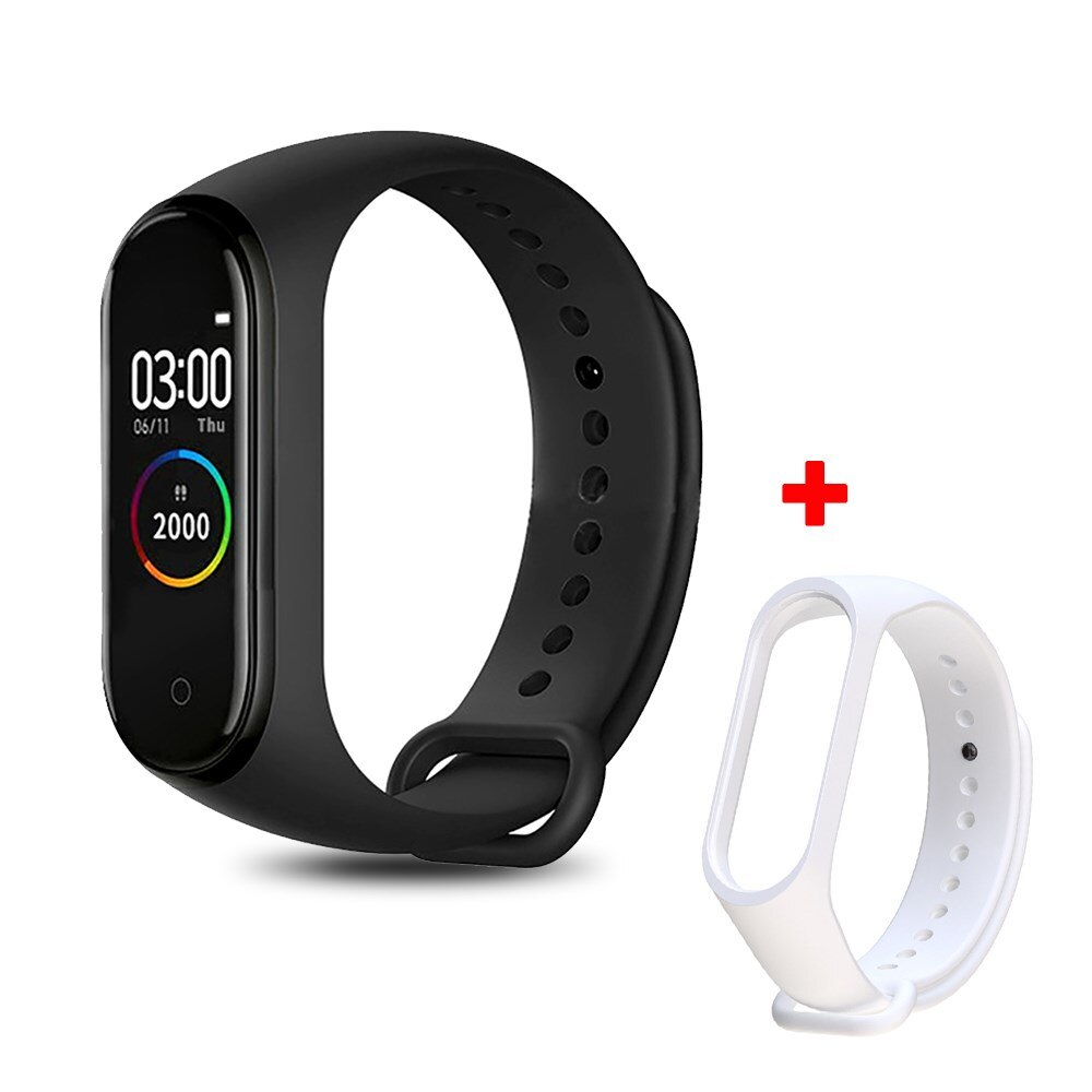 M4 Smart Band Fitness Trcker braccialetto sportivo pedometro frequenza cardiaca pressione sanguigna Bluetooth salute cinturino impermeabile Smartband: M4 with white strap