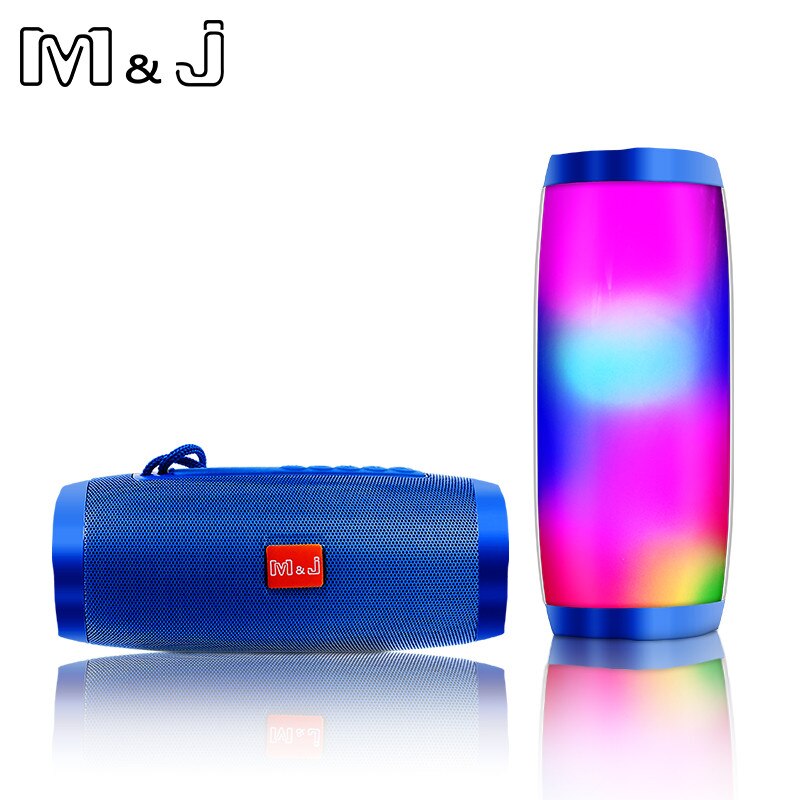 Drahtlose Bluetooth Lautsprecher LED Tragbare Boom Kasten Außen Bass Spalte Subwoofer Klang Kasten mit Mic Unterstützung TF FM USB Subwoffer: Blau